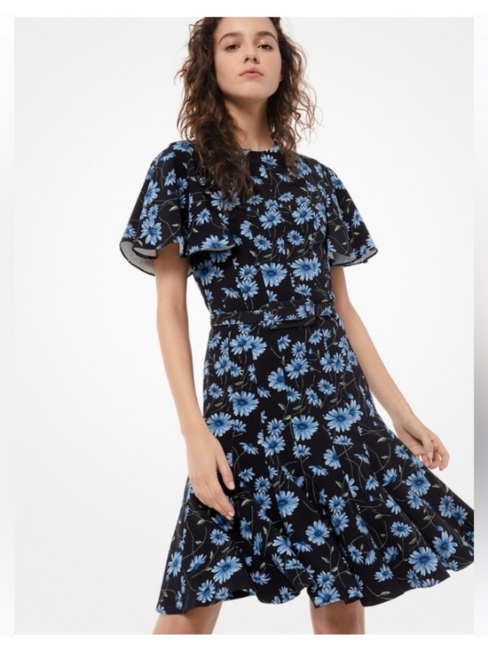 Michael Kors Collection Dresses & Skirts - Daisy Cornflower Floral Stretch-Cady Flutter Sleeve Dress | US 4
